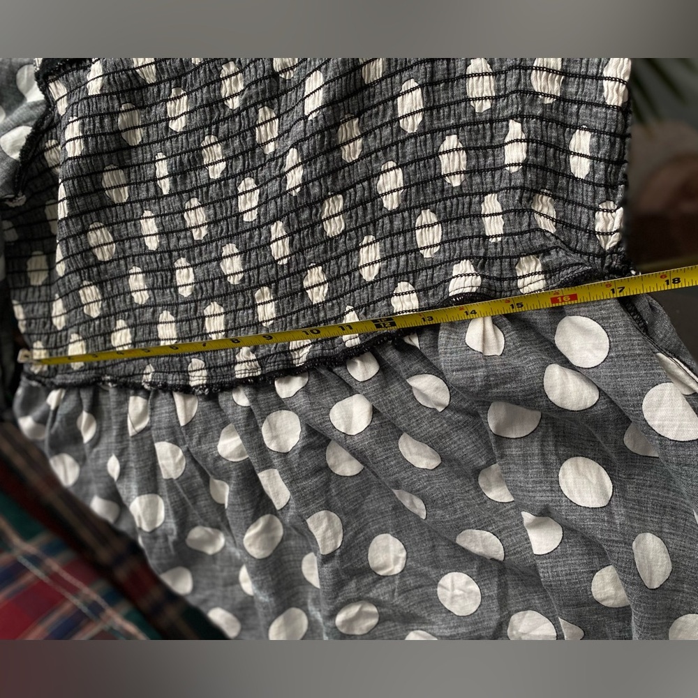 Polka-Dot AVA & VIV Puff Sleeve Luxury Black & White Dress - Picture 14 of 16